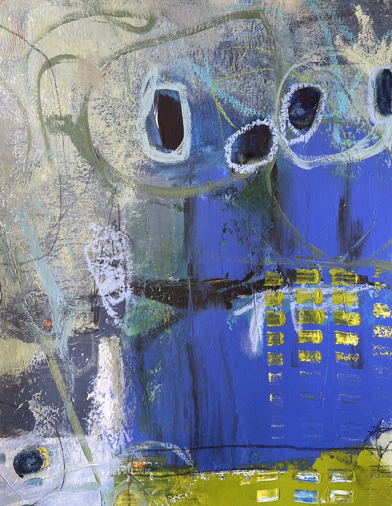 Isabella's Garden I (11x14) Paper Framed in Bleached Wood